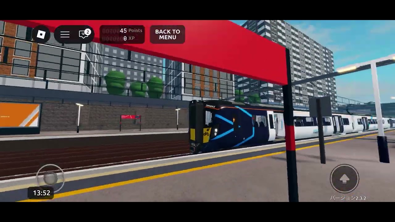 【Roblox】SCRでClass385/0〔6car〕が区間快速Leighton City行きとしてBodin駅１番線に到着〜発車するシーン