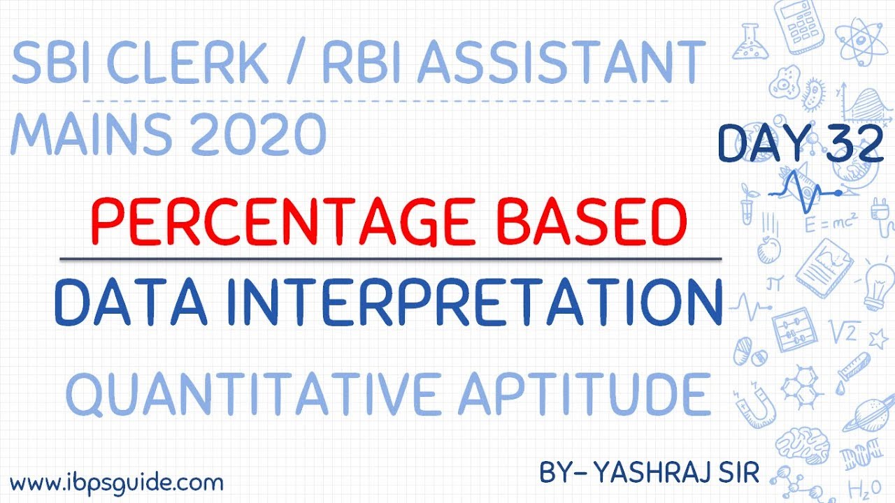MAINS DAY 32 | PERCENTAGE BASED D.I.| SBI CLERK/PO 2020 | RBI Asst. | By Yashraj Sir