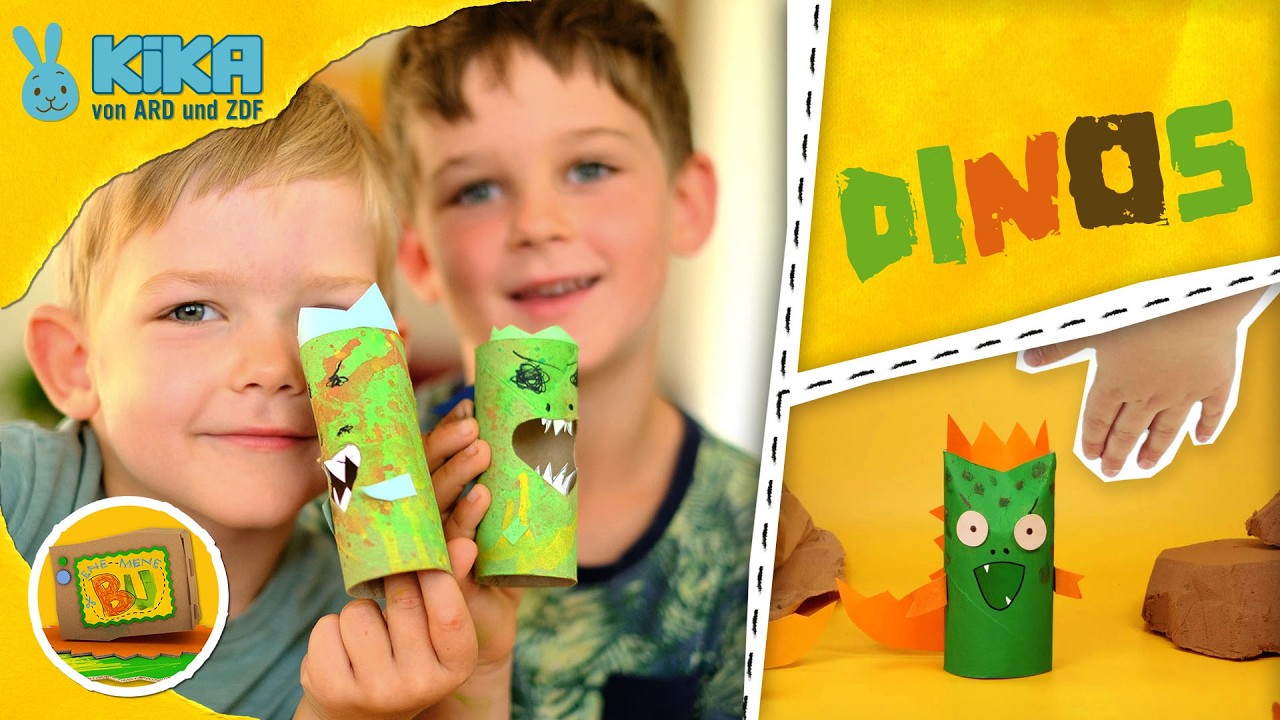 MEA wird zum Dino - Wir basteln Dinos aus Papierrollen | ENE MENE BU