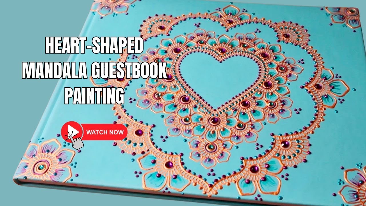 'The Royal Heart' - Heart Henna Mandala Guestbook Painting Using Acrylic Paint Cones ✨