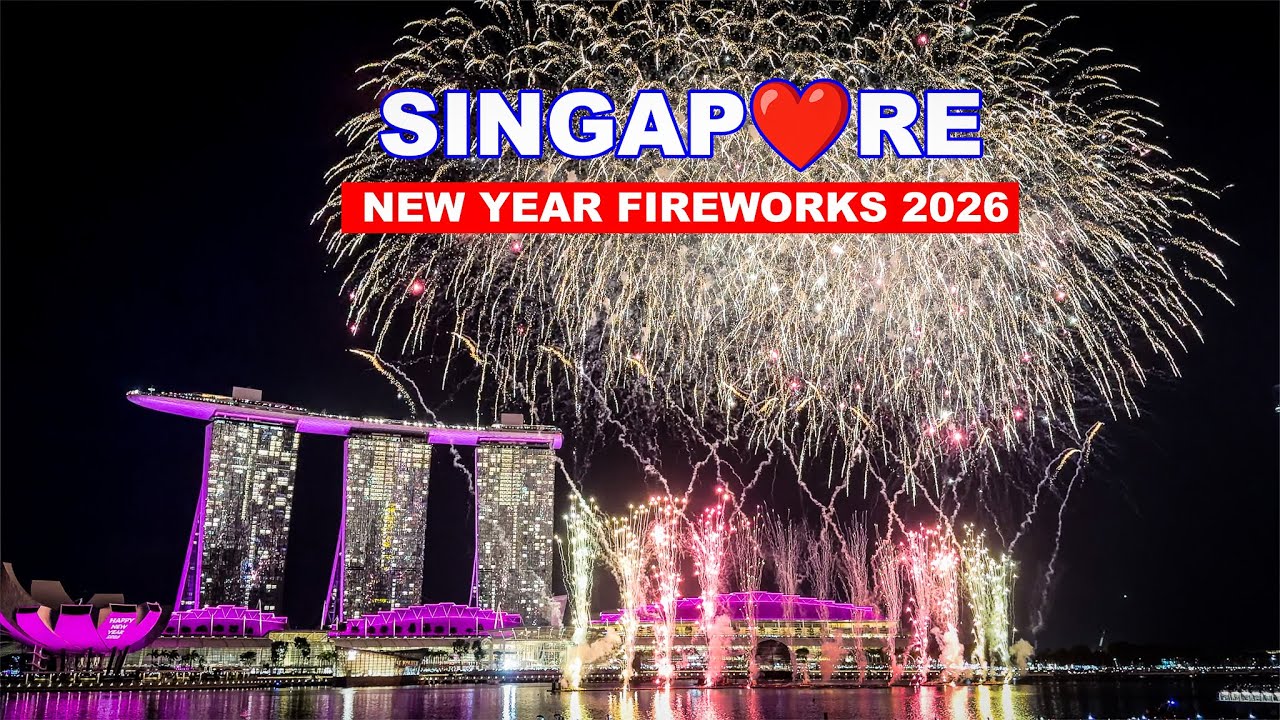 4K HDR - Singapore New Year Fireworks 2026 | Singapore Insane New Year Fireworks🇸🇬🎆🎉