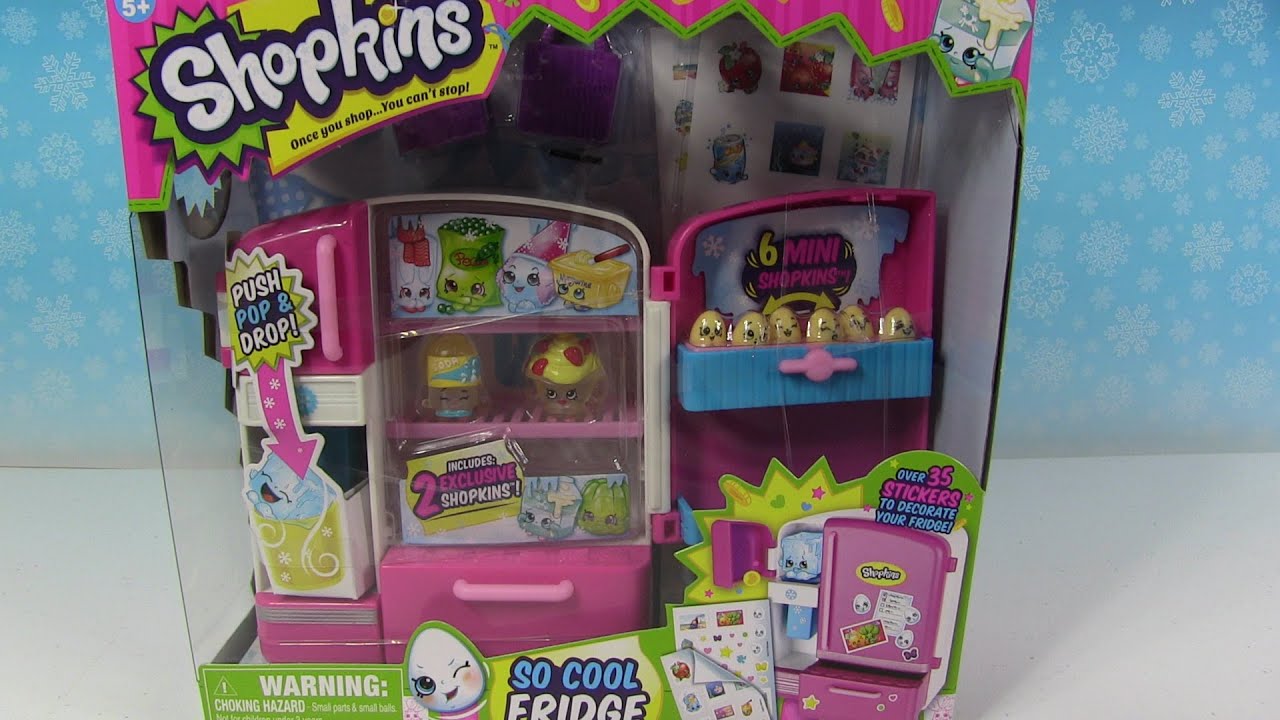 Shopkins So Cool Fridge Playset Toy Opening Unboxing Review
