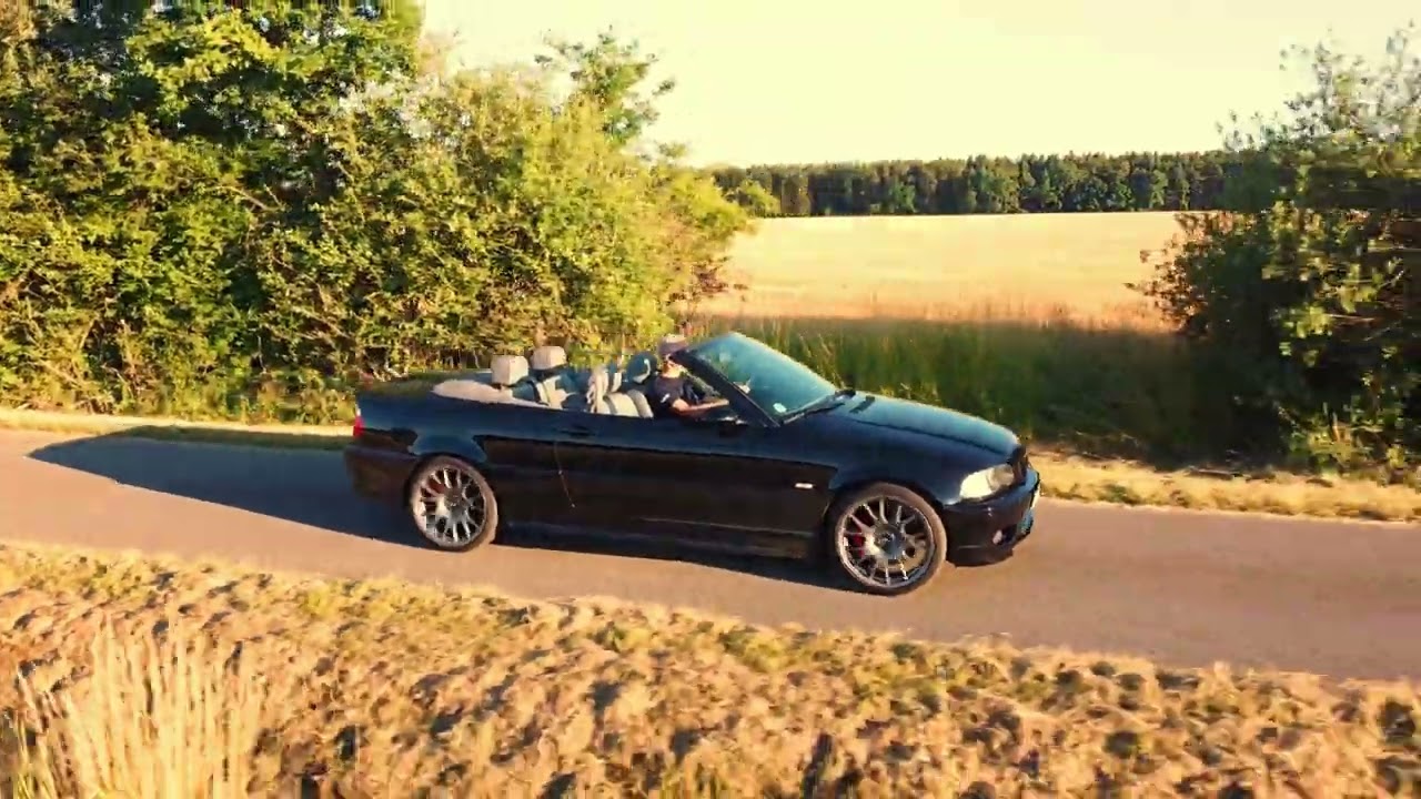 BMW 330Ci E46 convertible with drone