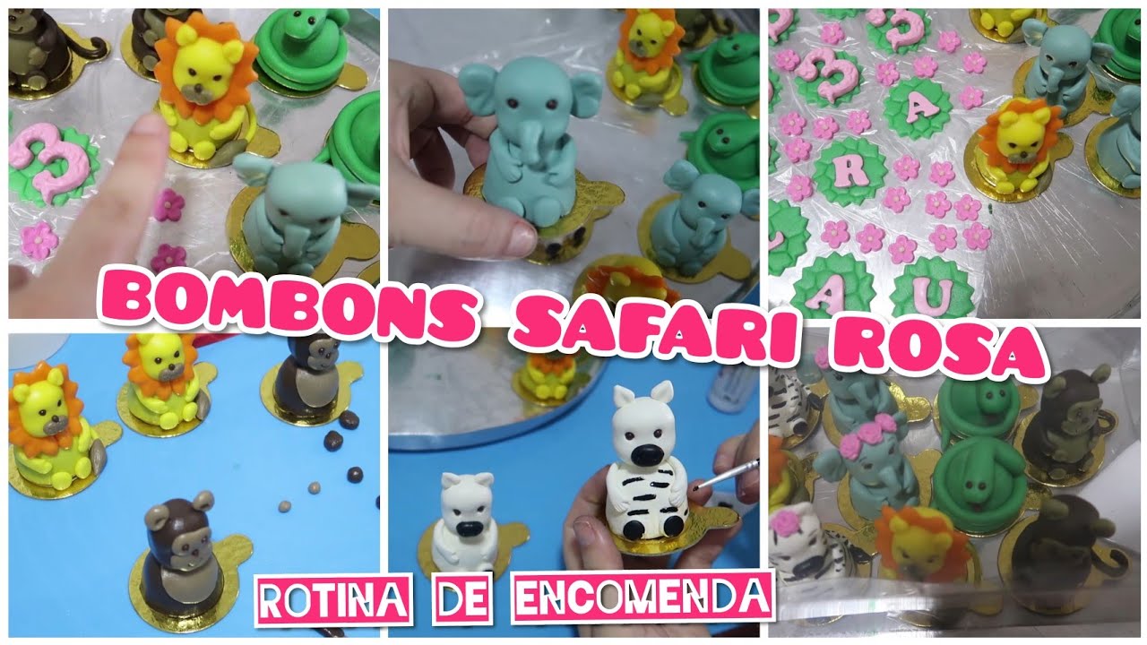 FAZENDO DOCES SAFARI ROSA - BOMBONS PERSONALIZADOS PASTA DE LEITE EM PÓ - PARTE 2 - JUSLENE RATCOV