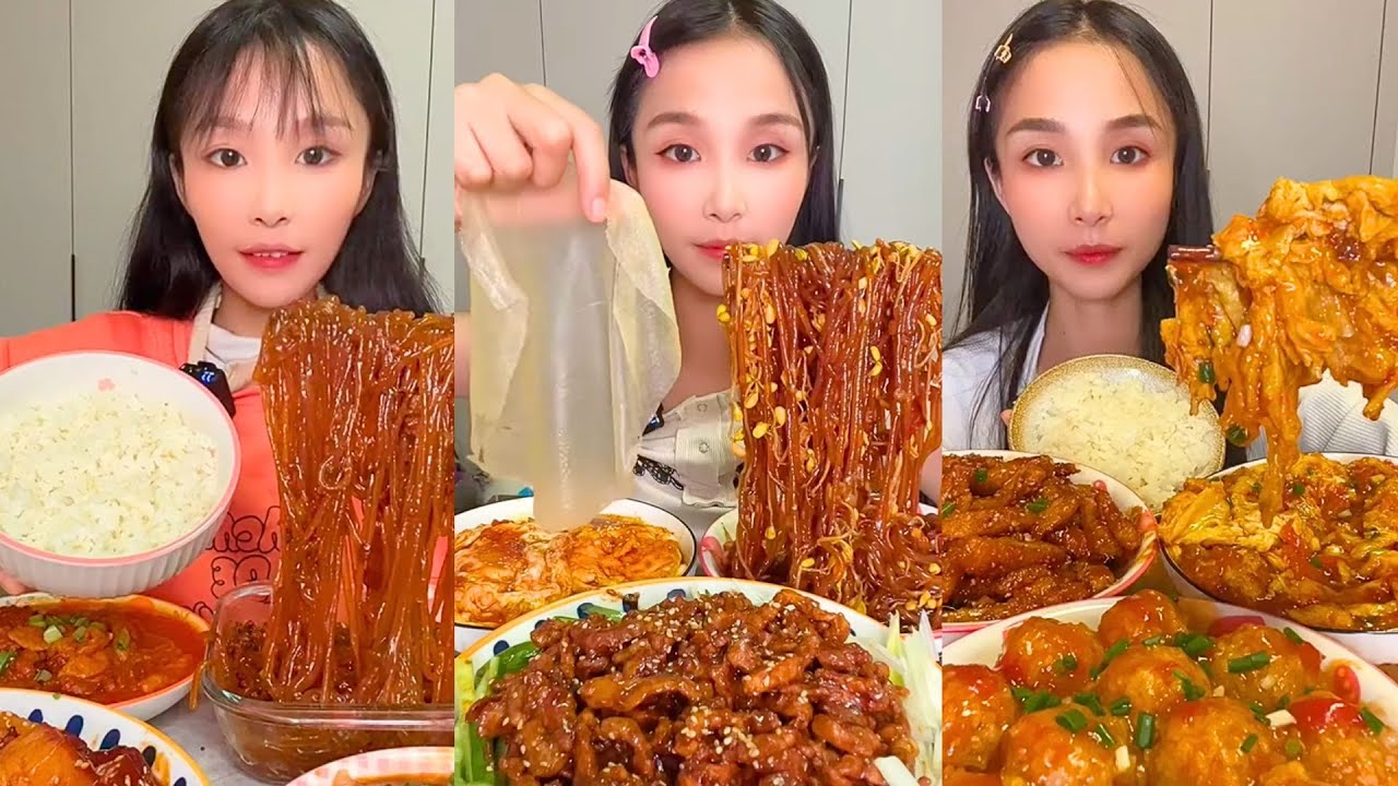 Insane Chinese Takeout Mukbang | Spicy Noodles, Rice Rolls & Crunchy Chicken ASMR #368