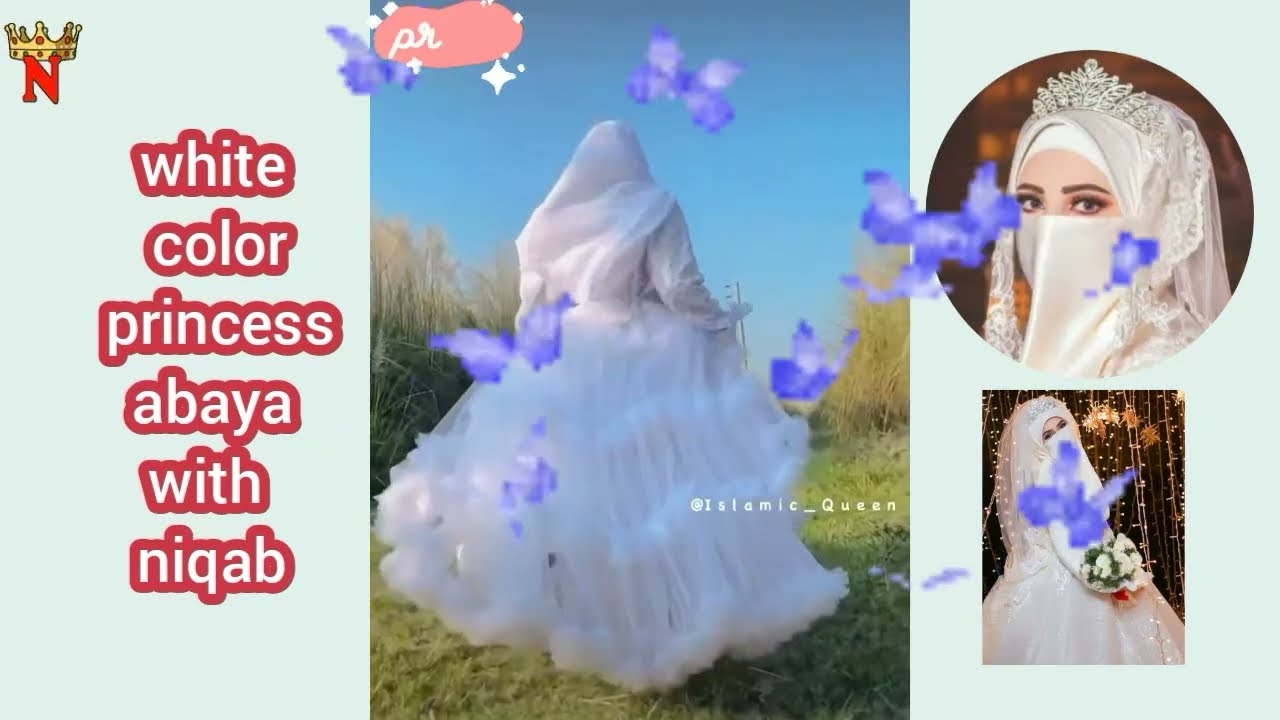 White Color Princess Abaya With Niqab||Wedding Season Video With Music||White Abaya With Niqab||