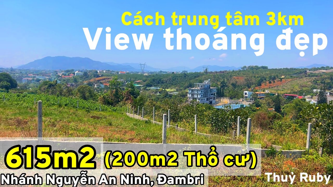 (369) Đất nghĩ dưỡng TC Đambri, Bảo Lộc| 615m2(10x64m), Nhanha Nguyễn An Ninh, view bao mê