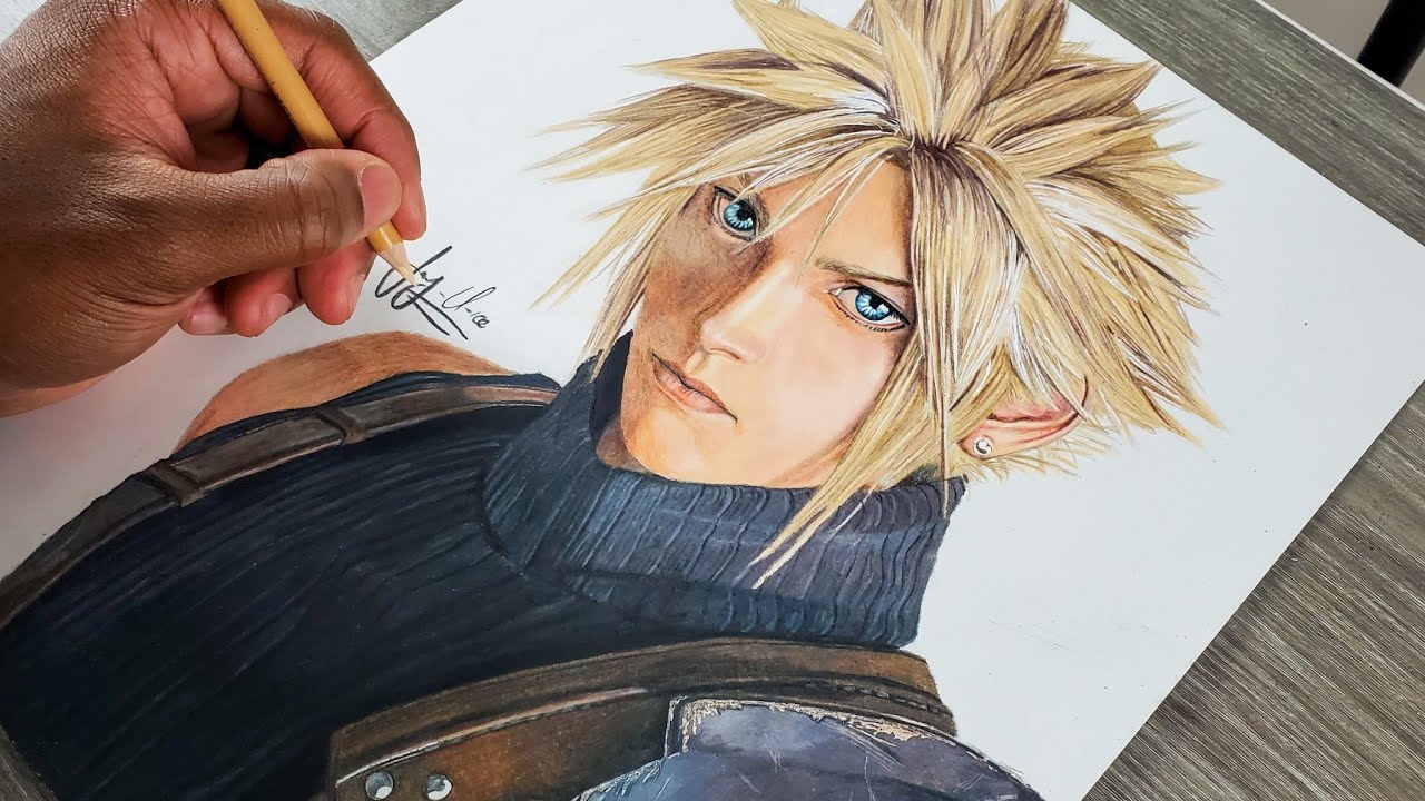Drawing Cloud Strife - Final Fantasy 7 Remake