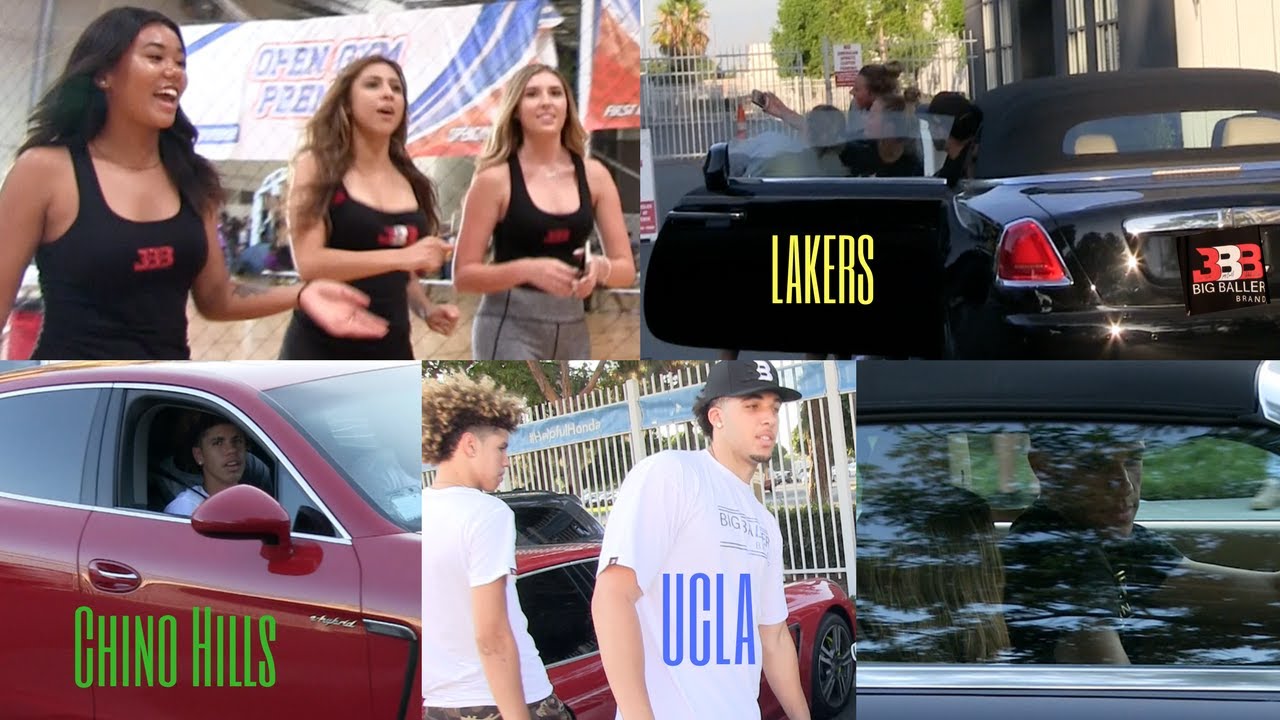 BBB Pop UP LaMelo Ball Rollin in A Porsche, Liangelo Ball a Ferrari & Lonzo Ball a Rolls Royce