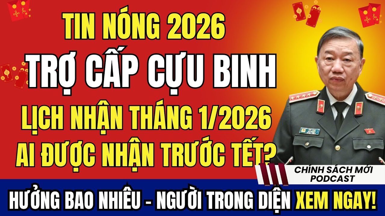 CHÍNH THỨC: Lịch Nhận Trợ Cấp Tháng 1/2026 Đã Có – Ai Được Nhận Trước Tết?