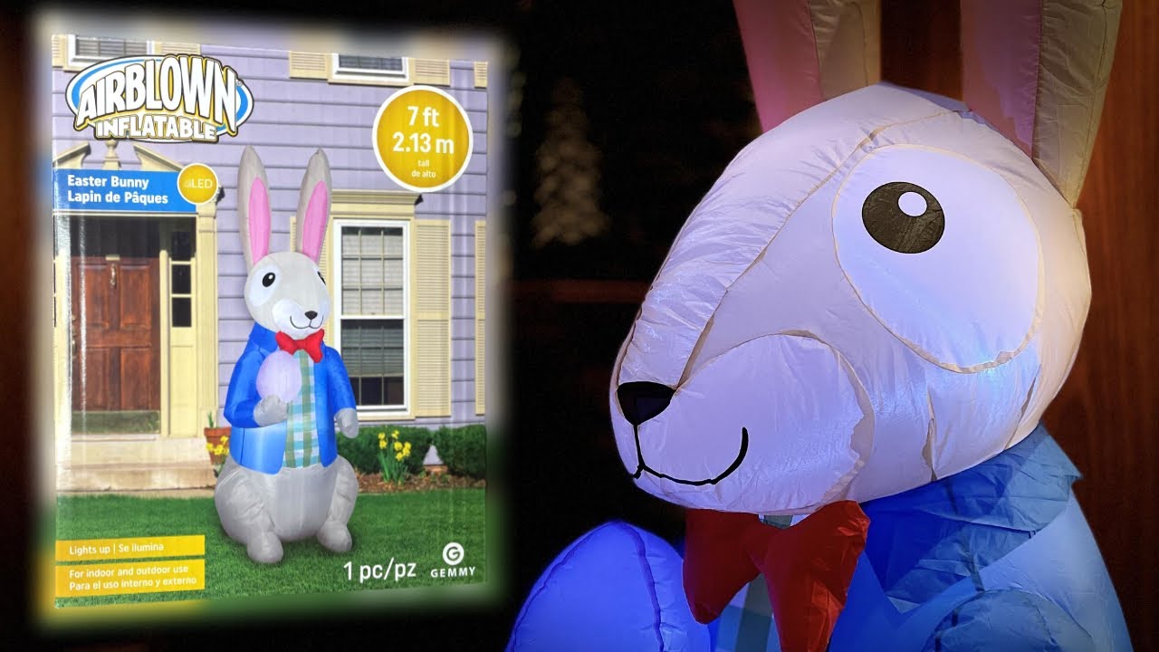 2022: Gemmy Airblown Inflatable 'Dapper' Easter Bunny Review [4K]