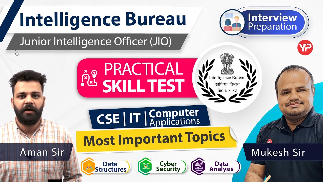 Junior Intelligence Officer JIO  IB Skill Test details for CSE, IT &  Computer Applications