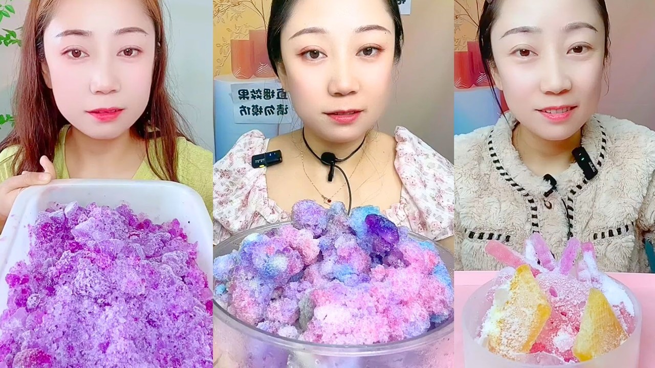 Purple Ice Desserts and Crystal Pastry Texture Mix