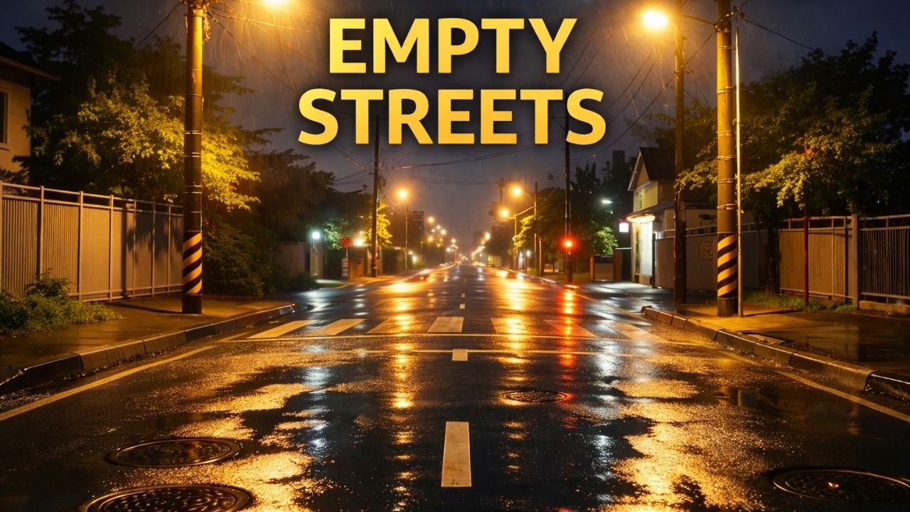 Lonely Rainy Street at Night 🌧️ Calm Rain Sounds for Deep Sleep