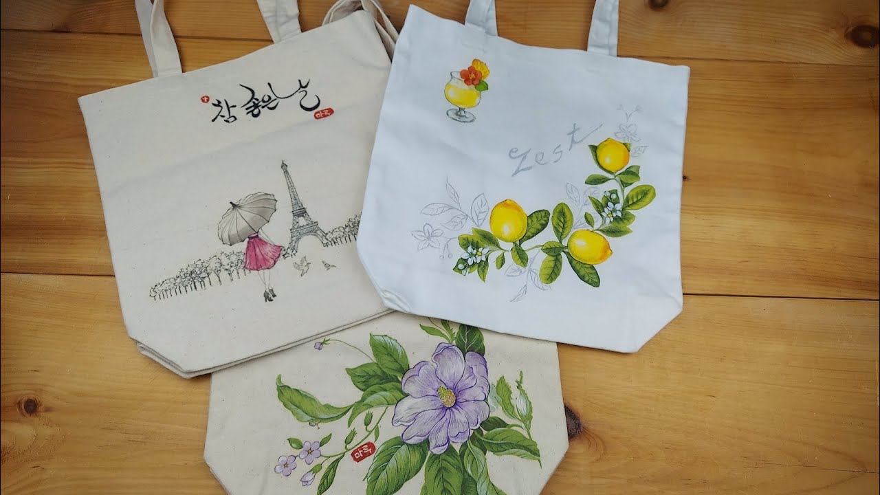 napkin art--making a tote bag/DIY/