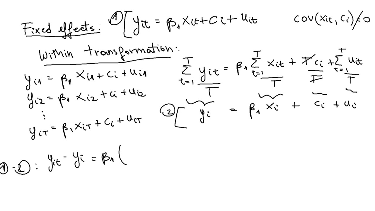 Panel data fixed effects regression within transformation