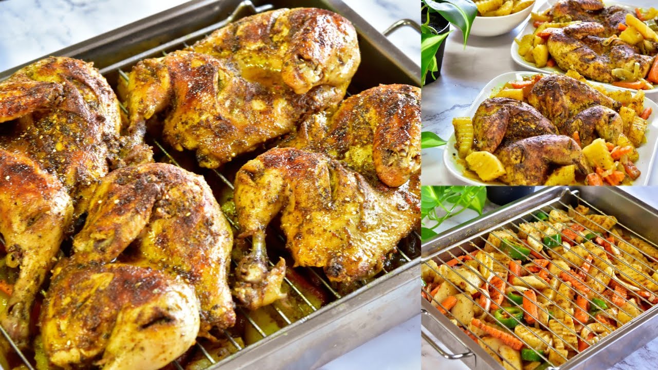 دجاج مشوي بنكهة الزعتر البلدي على طريقة والدتي😋Grilled chicken with thyme