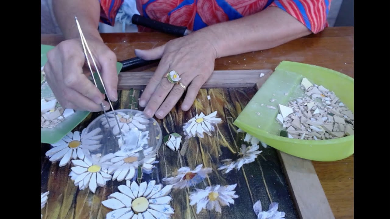 Aprenda Mosaico: Curso de margaridas | Aula 5 Demonstração