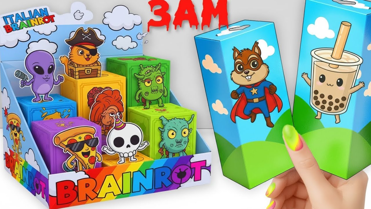 😱📦 Paper DIY Brainrot at 3AM – Crazy Mystery Box Unboxing! | Anna DIY Paper