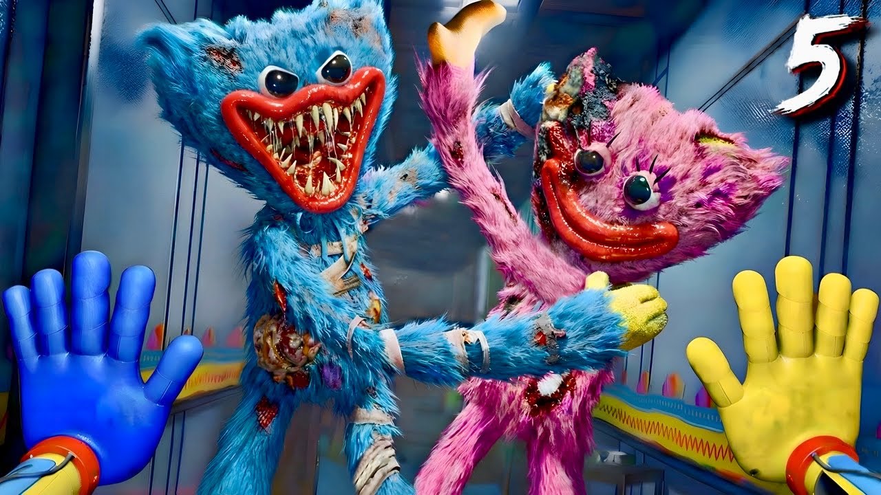 HUGGY WUGGY Y KISSY MISSY PELEAN EN ESTE POPPY PLAYTIME 5 (FANGAME)