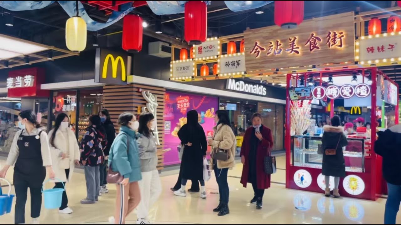 [4KHDR]China walk tour |  Walk from Tianfu Square to Chun Xi Road Chengdu | Real china city