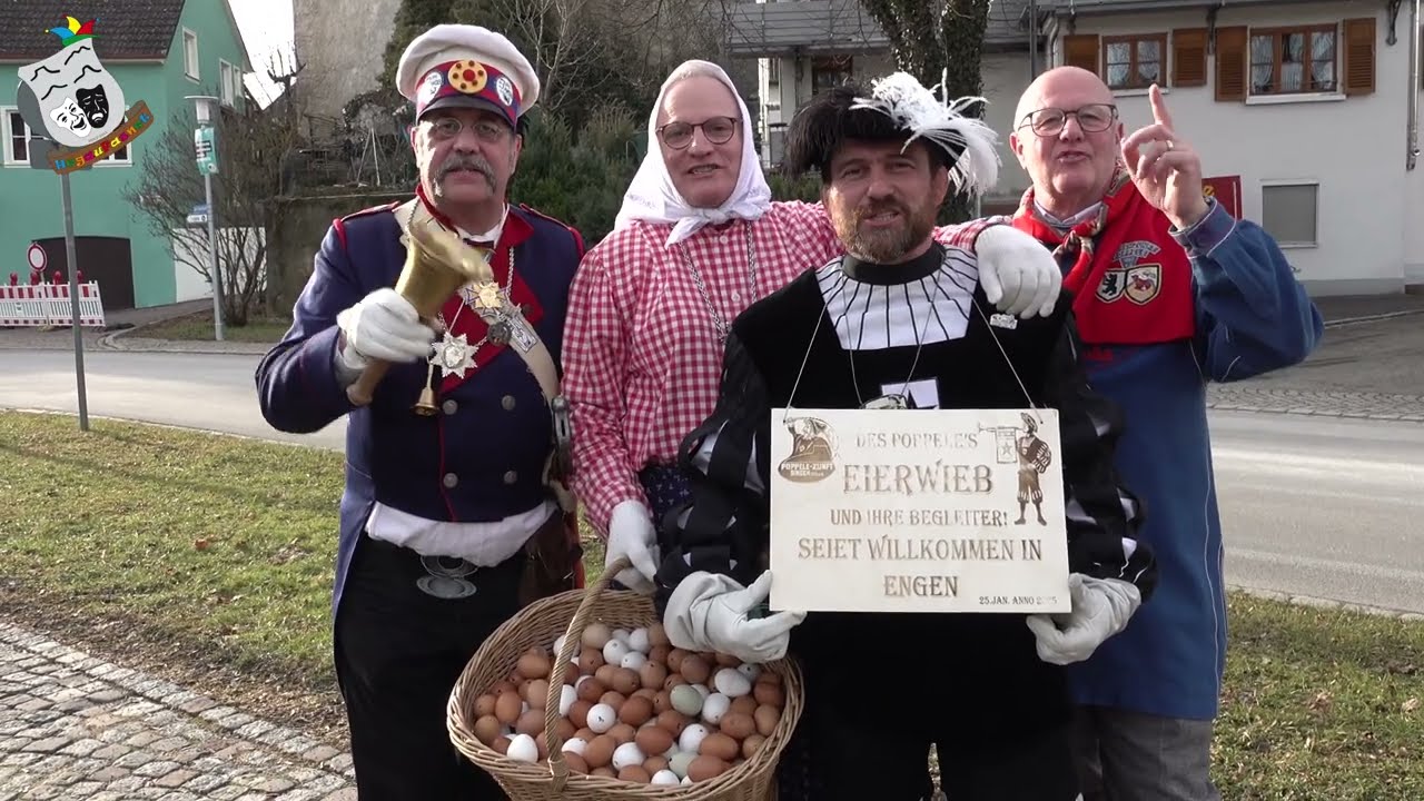 Poppele und das Eierwieb auf dem Weg nach Engen Narrentreffen 25.01.2025