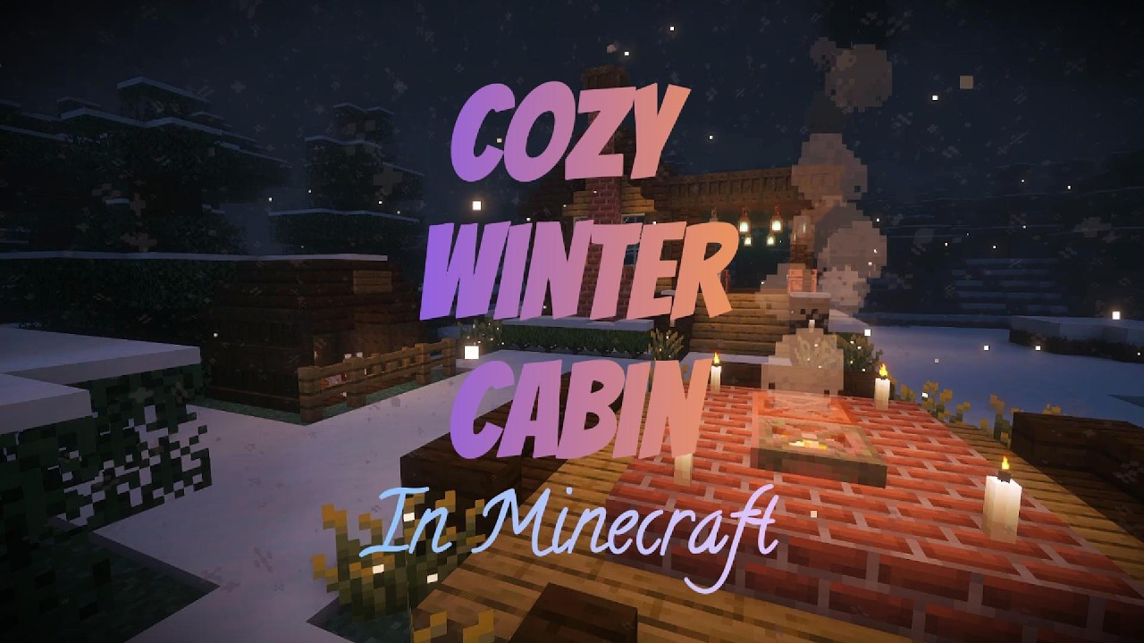 A Peaceful Winter Scene in Minecraft | Music by C418 | Crackling Fire | Snowy Cabin