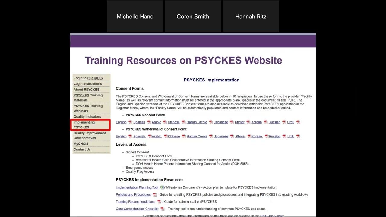 PSYCKES Train the Trainer