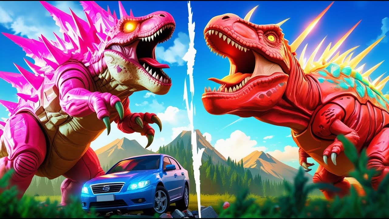NEW Dinosaurs T-Rex Evolution vs All 3X Head Dinosaurs Fighting in Epic Jurassic World
