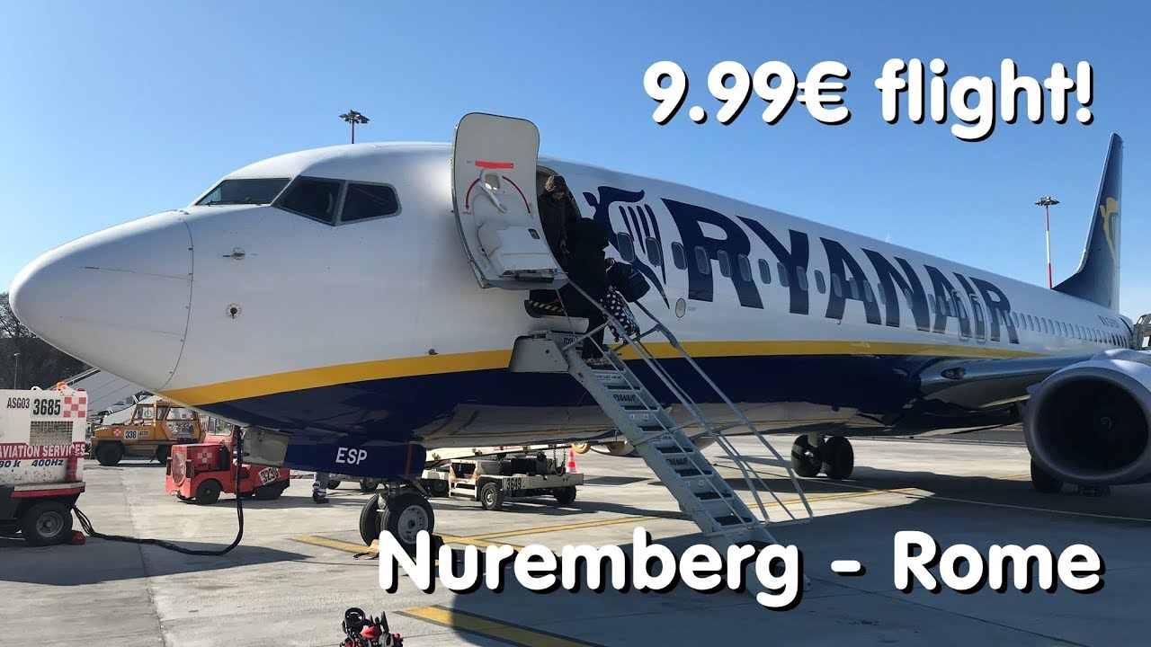 🚨MY 10€ RYANAIR FLIGHT! | TRIP REPORT | Ryanair (Economy) | Nuremberg - Rome | Boeing 737-800