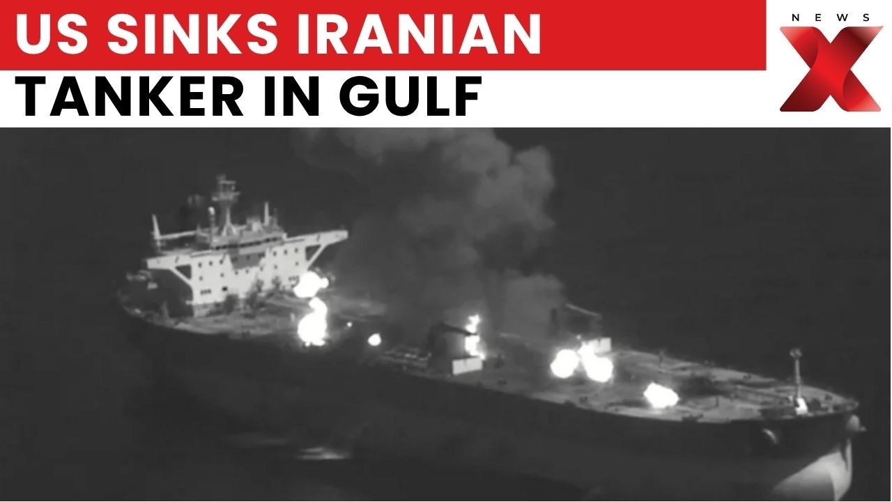US Sinks Iranian Oil Tanker Kylo In Gulf Of Oman After IRGC Missile Attack | FULL FOOTAGE