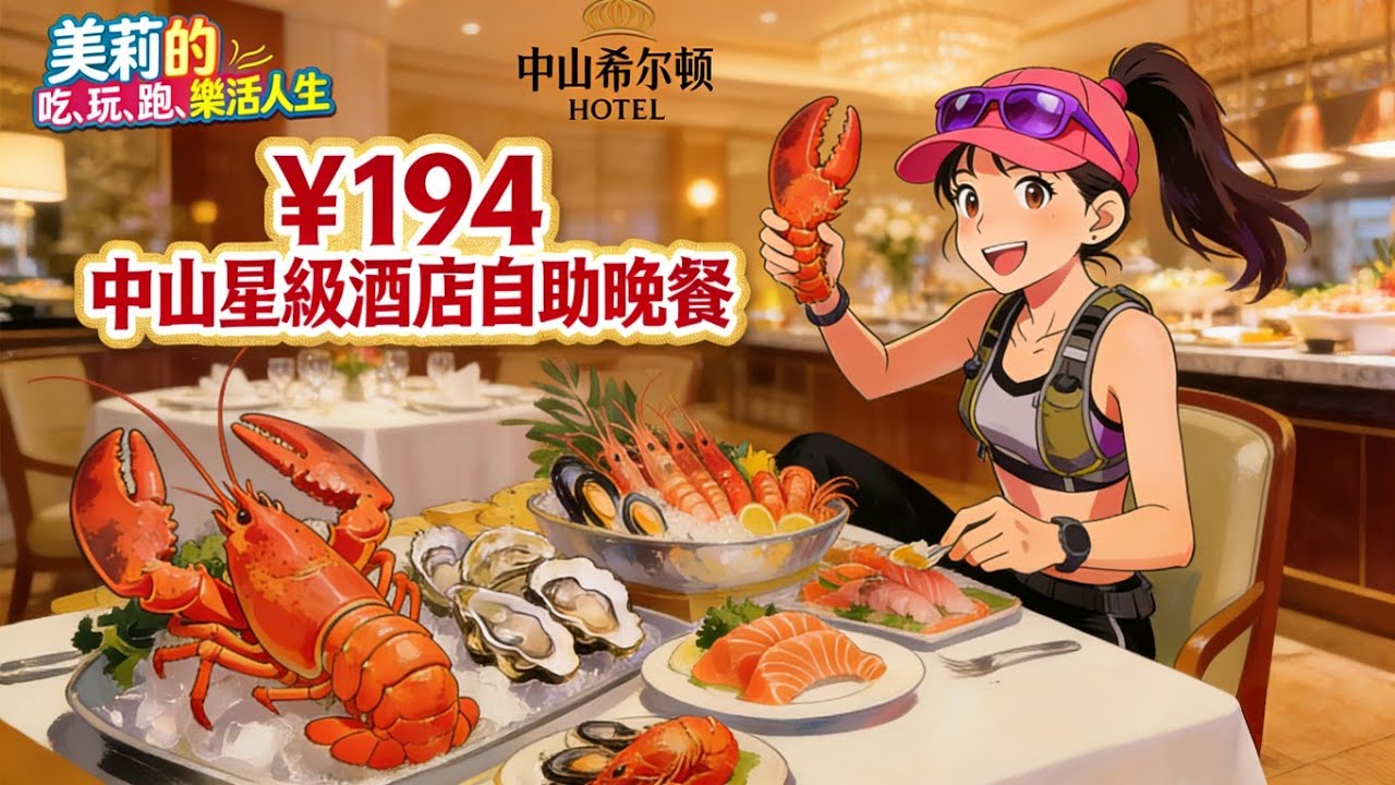 [自助餐]￥194蚊嘆中山星級酒店自助晚餐😱 有乜嘢食？快啲嚟睇下！中山希爾頓酒店 ￥194 for a Star-Grade Hotel Buffet Dinner Zhongshan Hilton