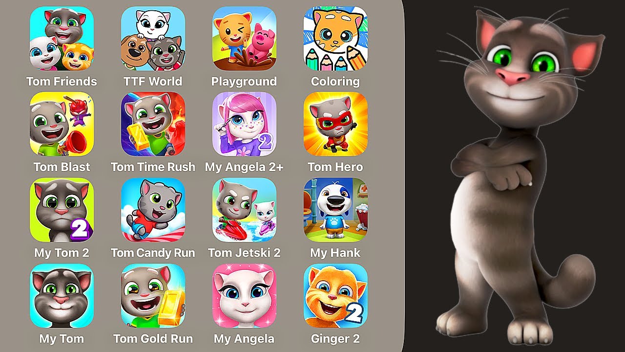 My Talking Tom & Friends.Talking Tom & Friends World.Talking Ginger Playground.TalkingTom Blast Park