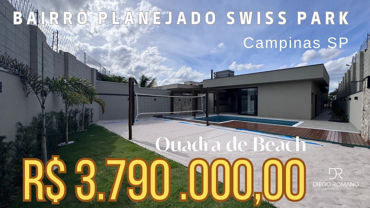 ⚜️CASA TÉRREA C QUADRA DE BEACH TÊNIS! SWISS PARK! 4 SUÍTES, ESCRITÓRIO, 620M² DE TERRENO