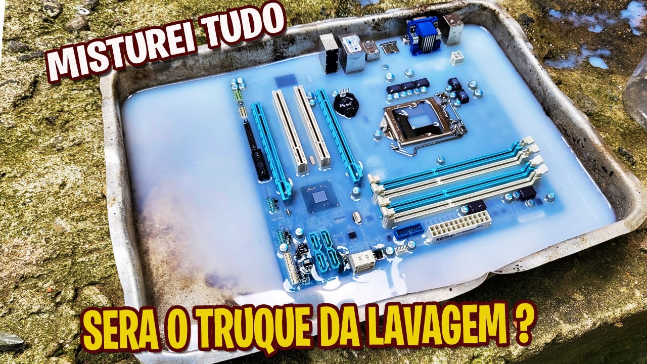 LAVANDO A PLACA MÃE COM, GASOLINA,DESCARBONIZANTE E QUEROSENE, DESCOBRIMOS A LAVAGEM PERFEITA ?