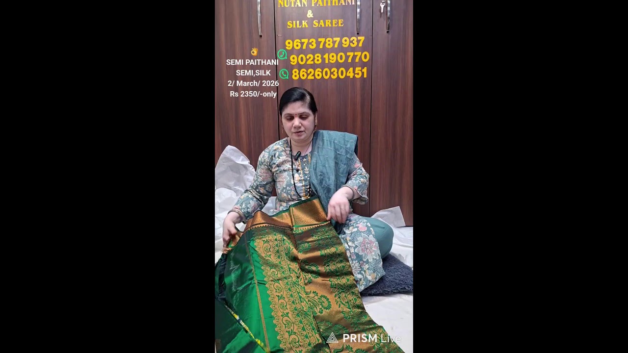 SEMI PAITHANI & SEMI SILK  COLLECTION,  LIVE, BOOK KARE, LIMITED STOCK AVAILABLE