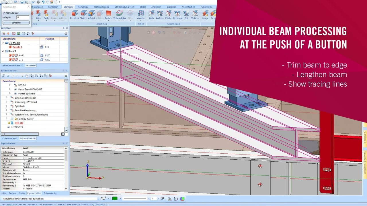 HiCAD | Module thiết kế Steel Engineering trên HiCAD