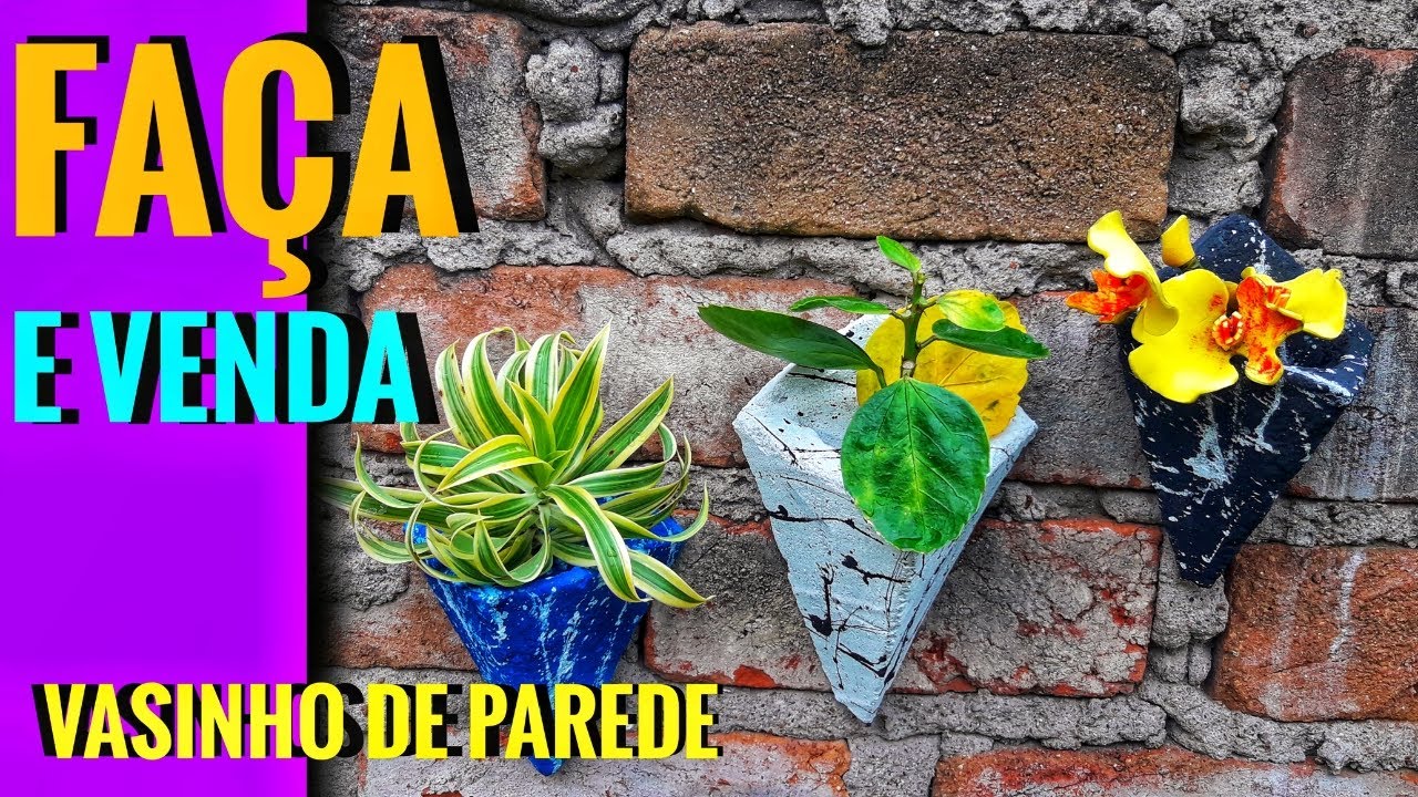 DIY/ COMO FAZER VASO DE CIMENTO ./ VASINHOS DE CIMENTO PARA PAREDE / VASINHOS DECORATIVOS .