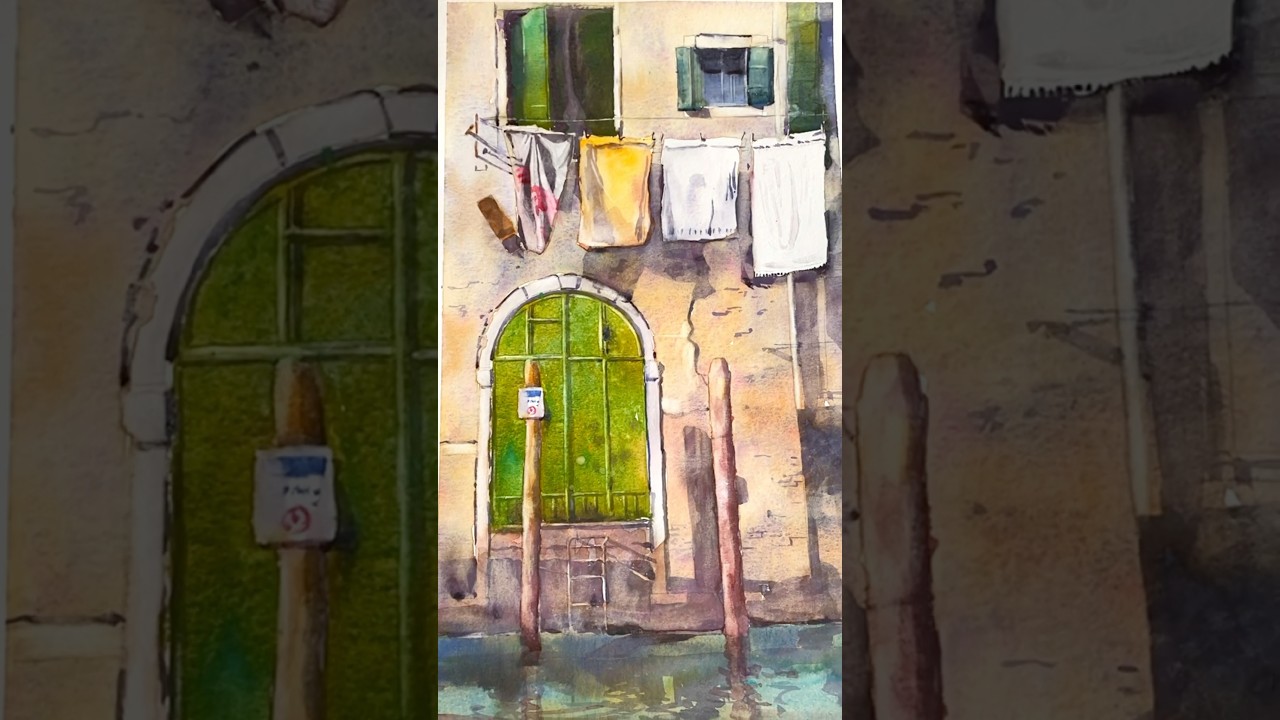 Leuchtende Farben in Venedig ✨ #aquarell #painting #aquarelle #art #kunst #watercolor #sketch