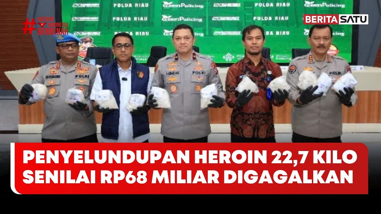 Polda Riau Gagalkan Penyelundupan Heroin 22,7 Kilo Senilai Rp68 Miliar #beritasatu