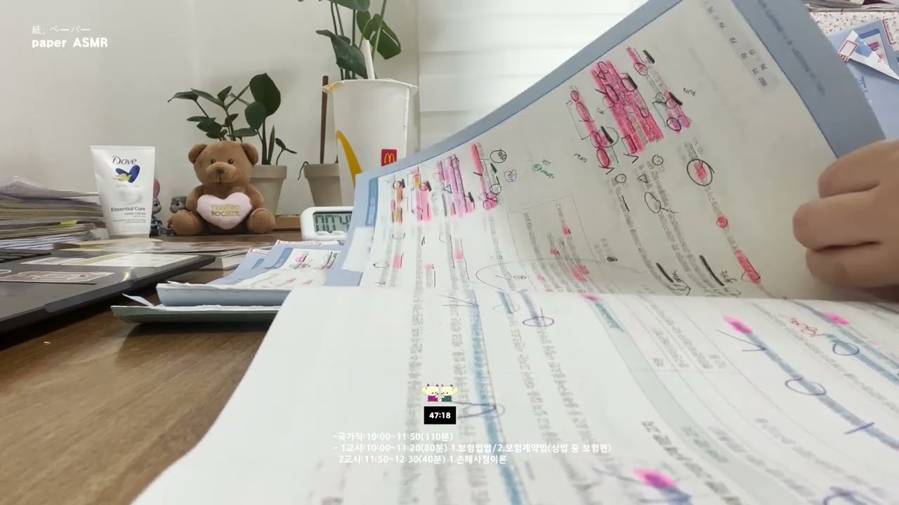 🤫ペーパー[똑똑! 60분만 같이 공부하실 분! 국가직,손해사정사,지방직] [study with me silent] [rainㅣ빗소리] [timer l타이머]ادرس معي