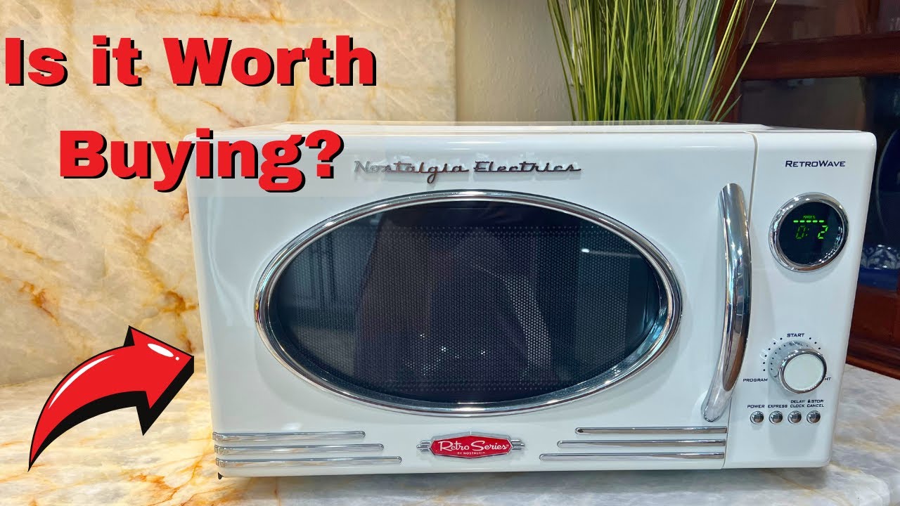 Nostalgia Retro Countertop Microwave Oven - Large 800-Watt - 0.9 cu ft - 12 Pre-Programmed