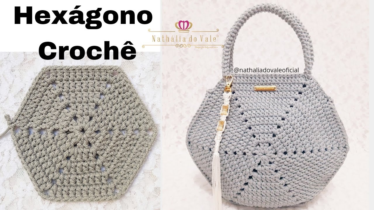 Hexágono de Crochê para BOLSAS, CARTEIRAS, TAPETES, ROUPAS e muito mais...