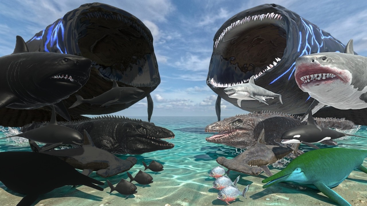 Sea Monsters vs Shadow Itself Underwater | Bloop vs Shadow Bloop | ARBS