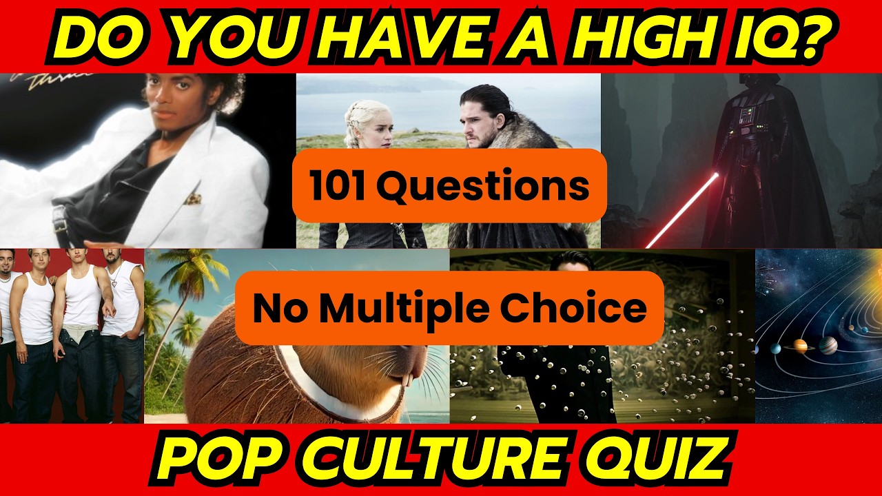 Fast-Paced Pop-Culture Quiz | 101 Q's | No Multiple Choice | Difficult Questions | General Knowledge