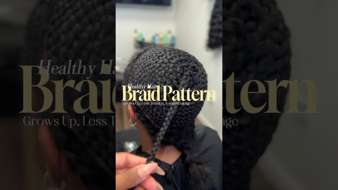 Hair Growth Braid Pattern #atlantahairstylist #naturalhair #hairgrowth #lengthretention #sewin