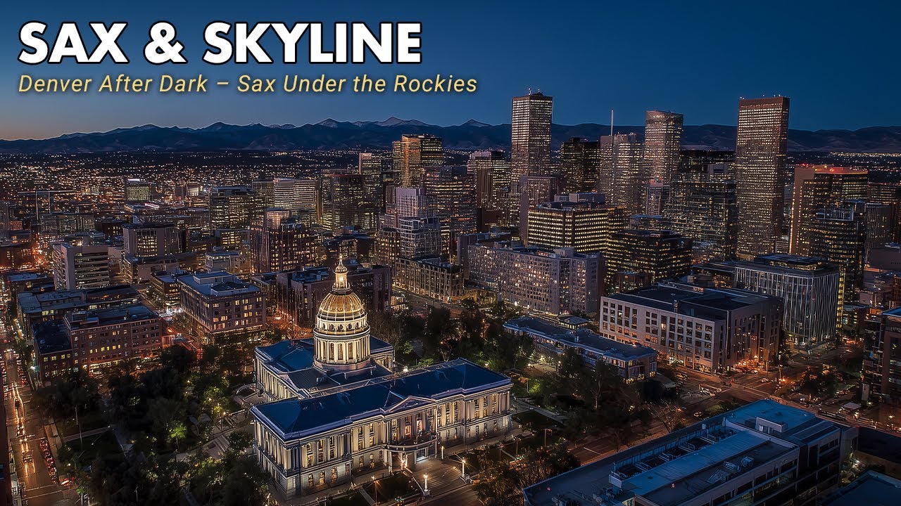 Smooth Jazz Saxophone — Denver Skyline Night BGM for Relaxing & Study