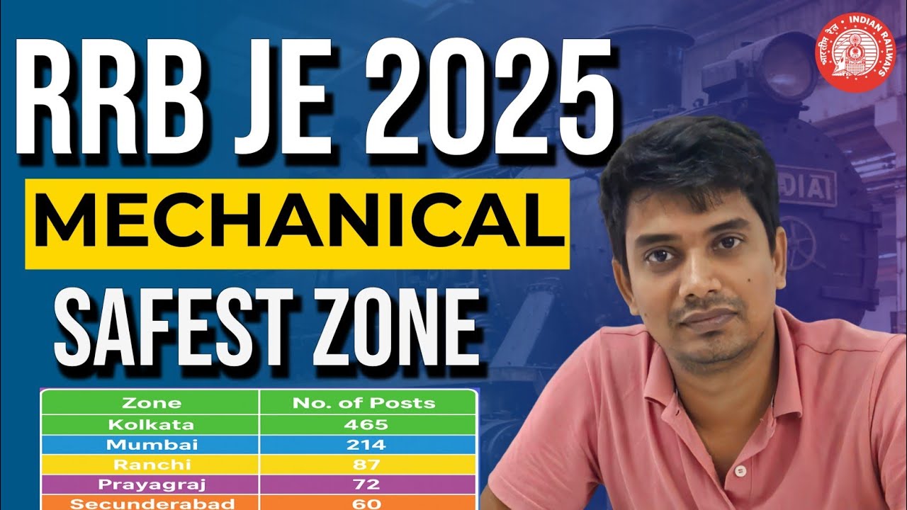 RRB JE 2025 Mechanical Branch 🔧 | Safest Zones for Selection | Cutoff & Vacancy Analysis