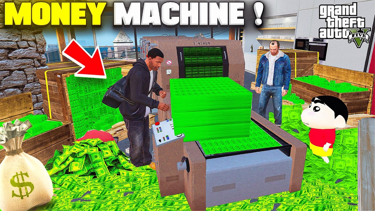 Franklin & Shin Chan Got Money Printing Machines & Became Richest Persons in Los Santos Gta 5 Telugu