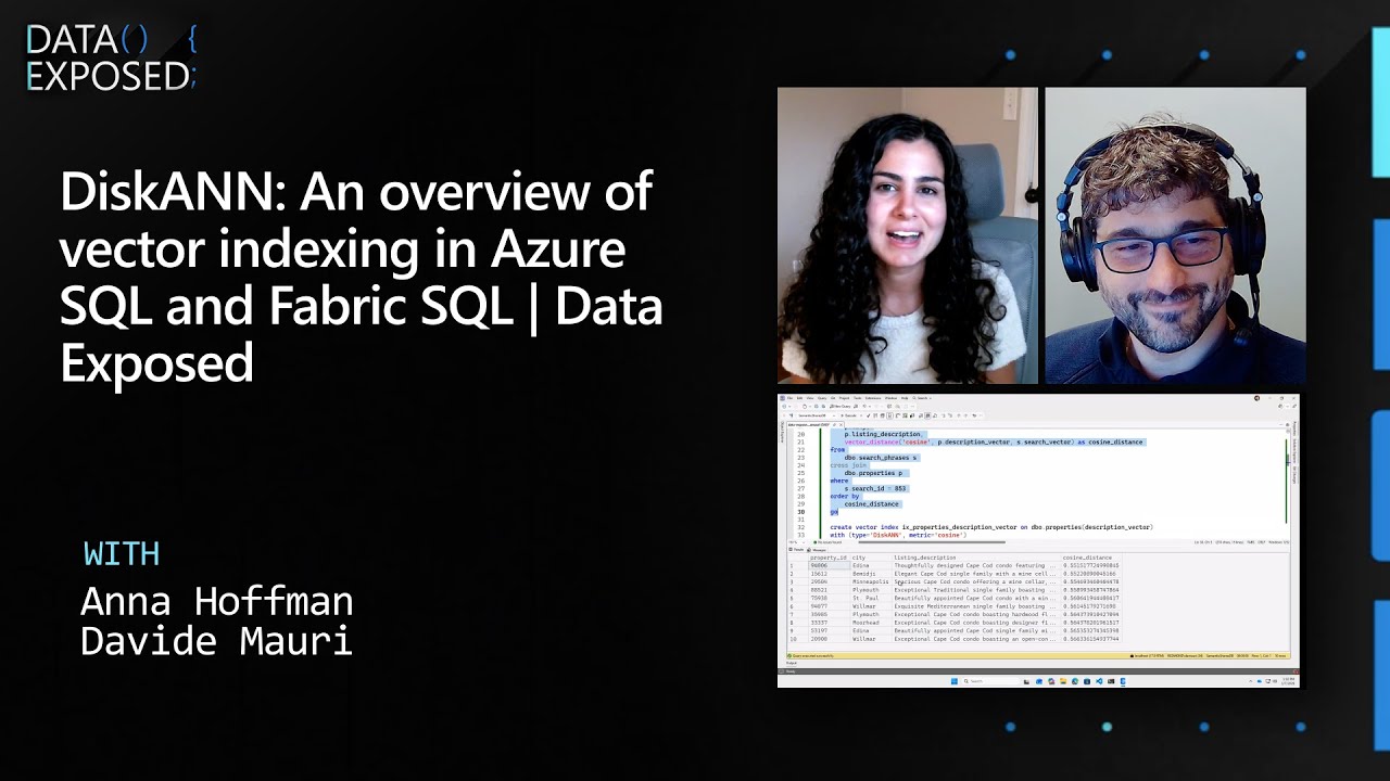 DiskANN: An overview of vector indexing in Azure SQL and Fabric SQL | Data Exposed